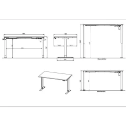 Schreibtische*Pharao24 Höhenverstellbarer Schreibtisch Gordon