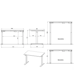 Pharao24 Höhenverstellbarer Schreibtisch Gowri><noscript><img width=
