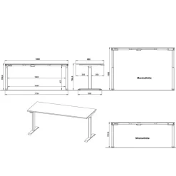 Pharao24 Höhenverstellbarer Schreibtisch Gowri><noscript><img width=