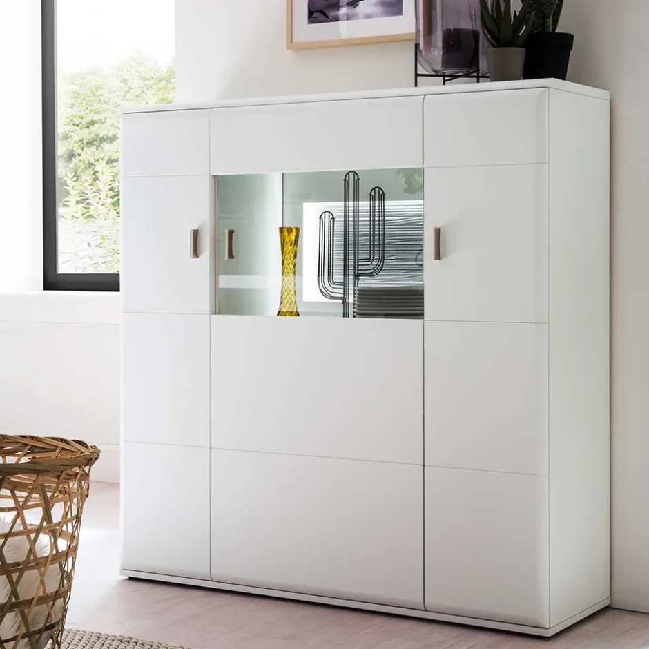 Vitrinenschrank|Wohnzimmervitrinen*Pharao24 Highboard Jelvedo