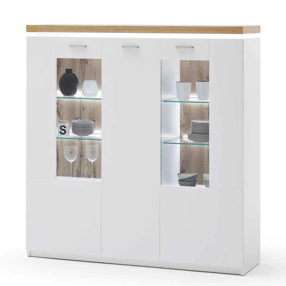 Vitrinenschrank|Wohnzimmervitrinen*Pharao24 Highboard Lovranon
