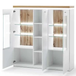 Vitrinenschrank|Wohnzimmervitrinen*Pharao24 Highboard Lovranon