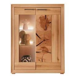 Massivholzmöbel|Wohnzimmerkommoden*Pharao24 Highboard mit Glastür Olmedo