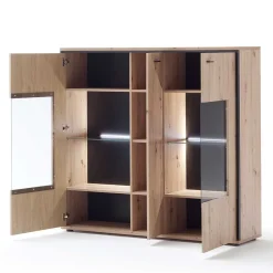 Vitrinenschrank|Wohnzimmervitrinen*Pharao24 Highboard Vitrine Geronda