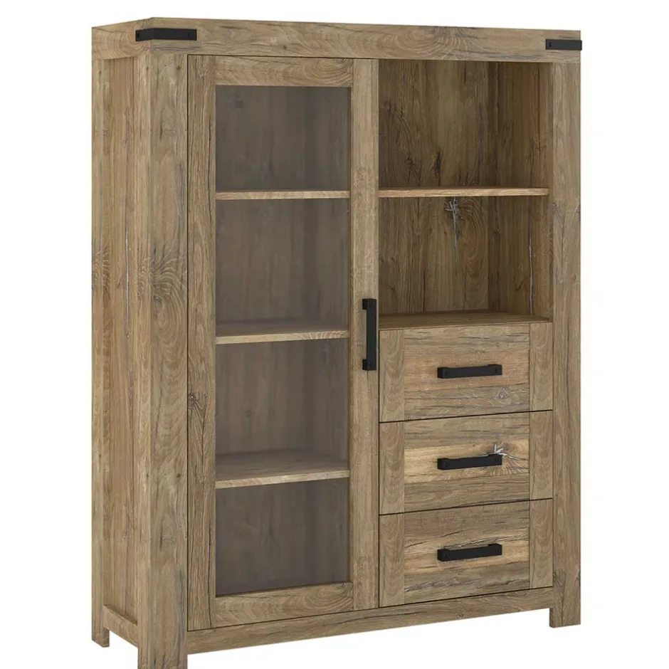 Pharao24 Highboard Vitrine Kofi> Vitrinenschrank|Wohnzimmervitrinen