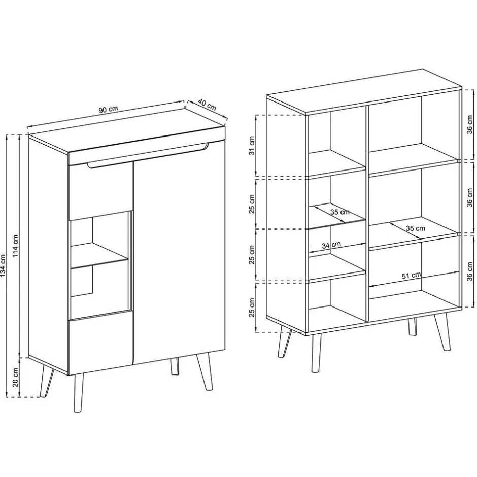 Highboards|Highboards*Pharao24 Highboard Vitrine Tomya