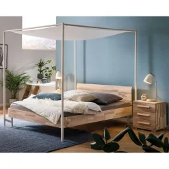 Massivholzbetten*Pharao24 Himmelbett mit Baldachin Motonor