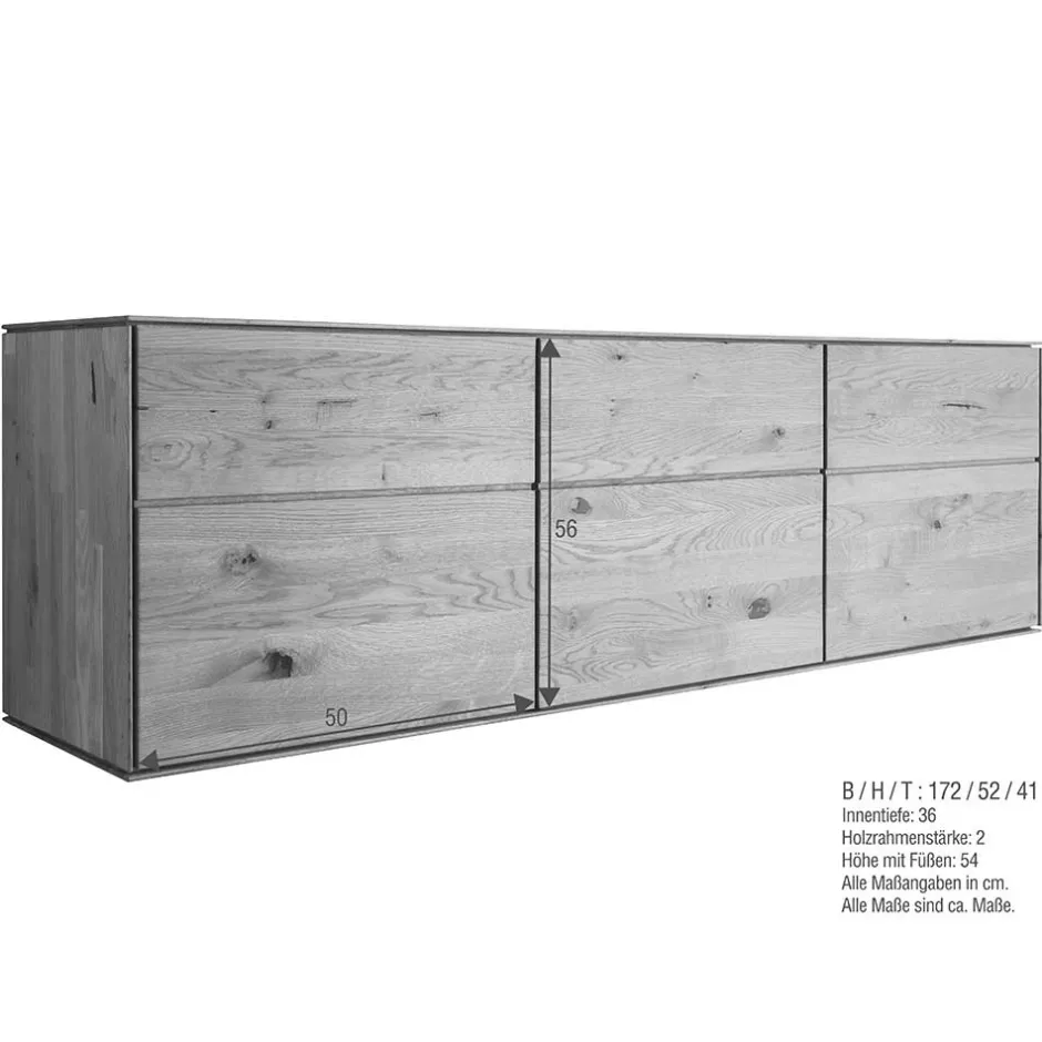 Pharao24 Hänge Sideboard Rennia> Massivholzmöbel|Wohnzimmerschrank