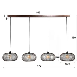 Pharao24 Hängeleuchte Baydo><noscript><img width=