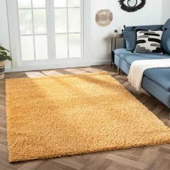Teppiche*Pharao24 Hochflor Teppich Goldgelb Sesedra