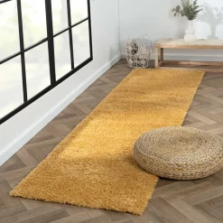 Teppiche*Pharao24 Hochflor Teppich Goldgelb Sesedra
