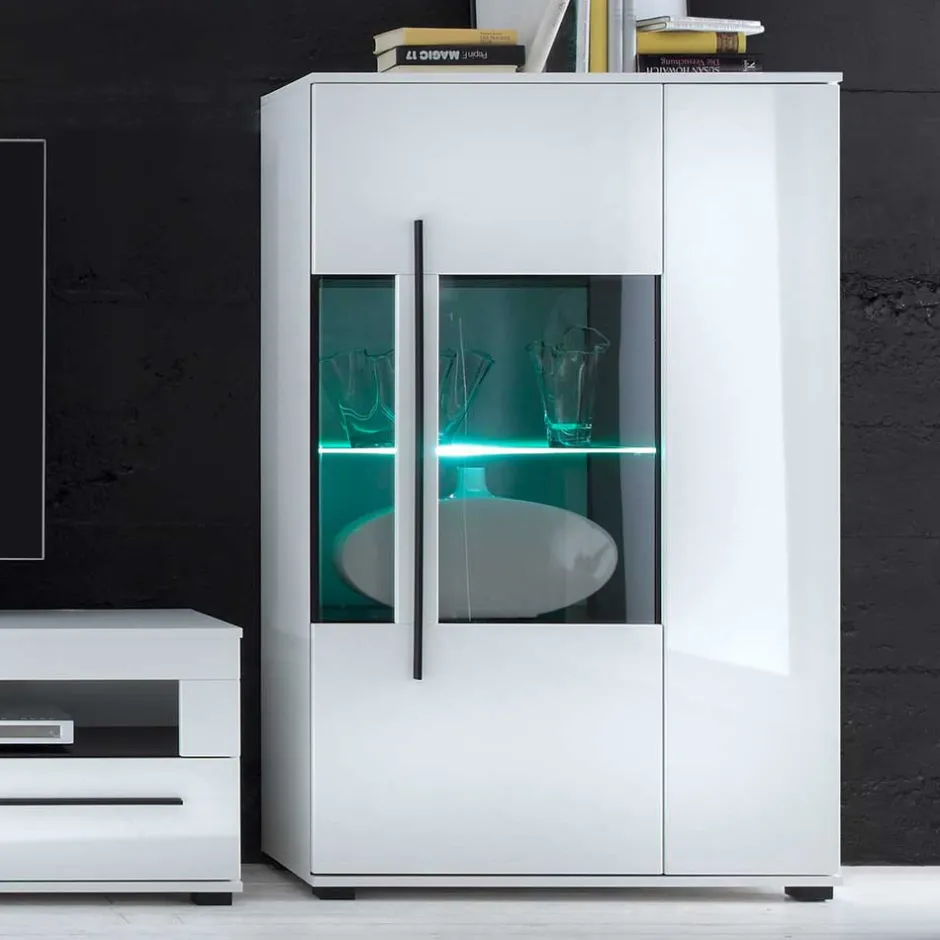 Pharao24 Hochglanz Highboard Bistian> Stauraumvitrinen|Highboards