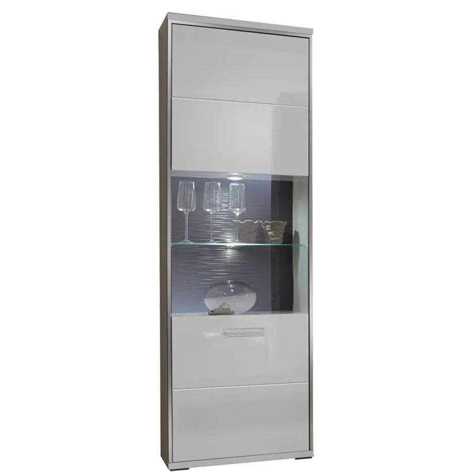 Vitrinenschrank|Wohnzimmervitrinen*Pharao24 Hochglanz Vitrine Lefaria