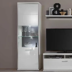 Vitrinenschrank|Wohnzimmervitrinen*Pharao24 Hochglanz Vitrine Lefaria
