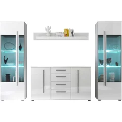 Pharao24 Hochglanz Wohnwand Bistian> Moderne Wohnwände|Wohnwand 300 Cm