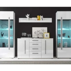 Pharao24 Hochglanz Wohnwand Bistian> Moderne Wohnwände|Wohnwand 300 Cm