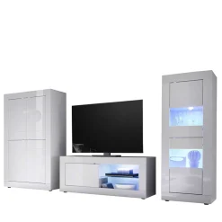 Wohnwand 300 Cm|Moderne Wohnwände*Pharao24 Hochglanz Wohnwand Deconda