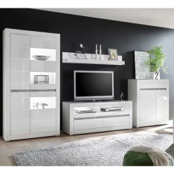 Moderne Wohnwände|Wohnwand 350 Cm*Pharao24 Hochglanz Wohnwand Novinza