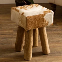 Sitzhocker*Pharao24 Hocker mit Fell Urak