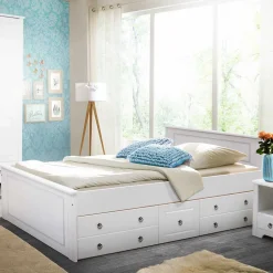 Doppelbetten|Funktionsbetten*Pharao24 Holz Doppelbett Sadanos