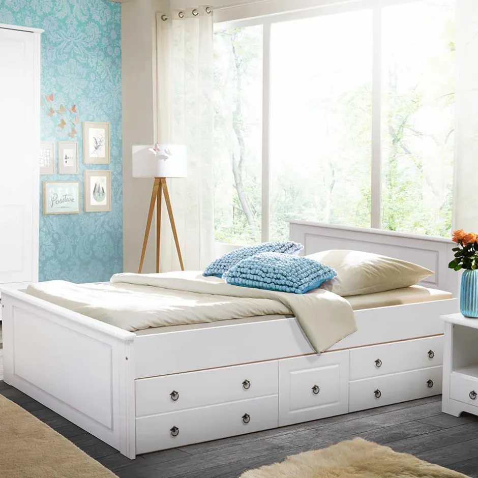 Doppelbetten|Funktionsbetten*Pharao24 Holz Doppelbett Sadanos