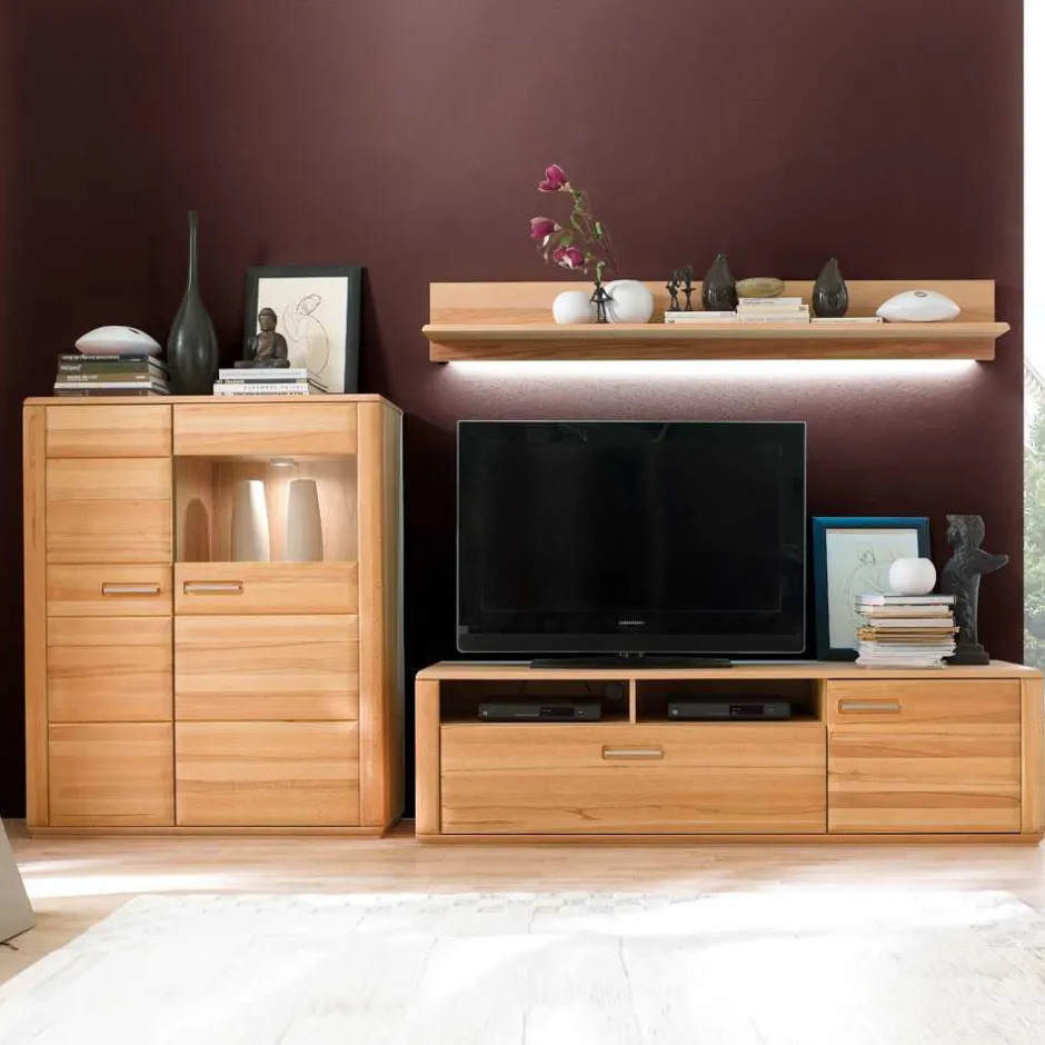 Pharao24 Holz Wohnwand Phelix> Wohnzimmerschrank|Wohnwand 300 Cm