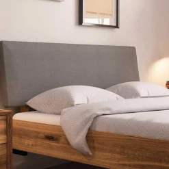 Doppelbetten|Massivholzbetten*Pharao24 Holzbett mit Polster Kopfteil Yalley