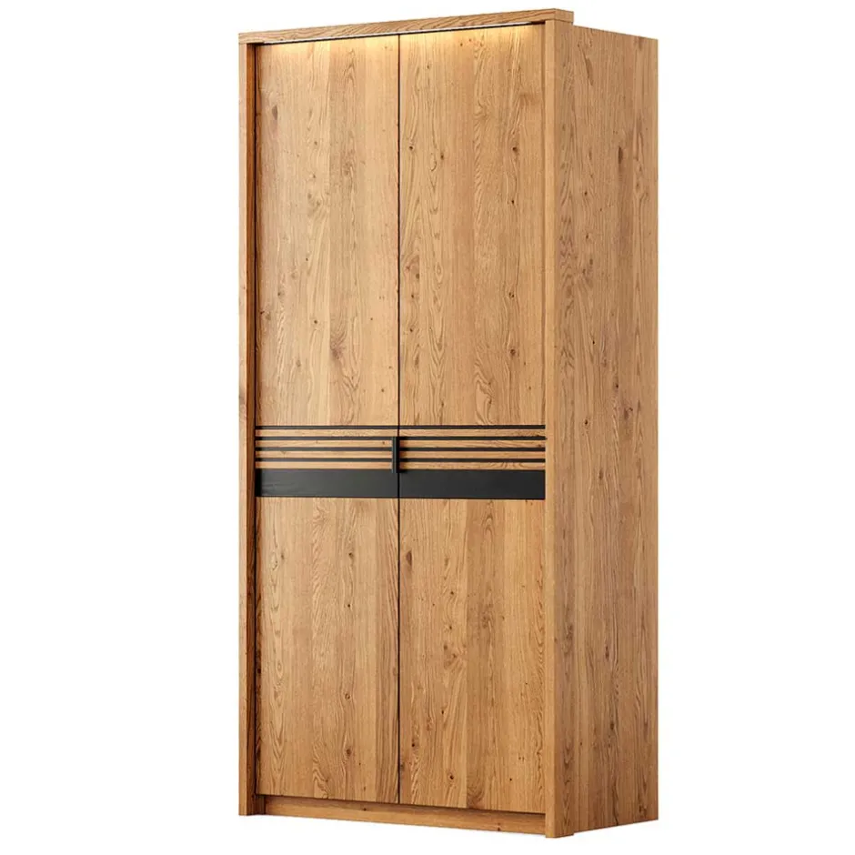 Pharao24 Holzkleiderschrank Bibliana> Massivholzmöbel|Drehtürenschränke