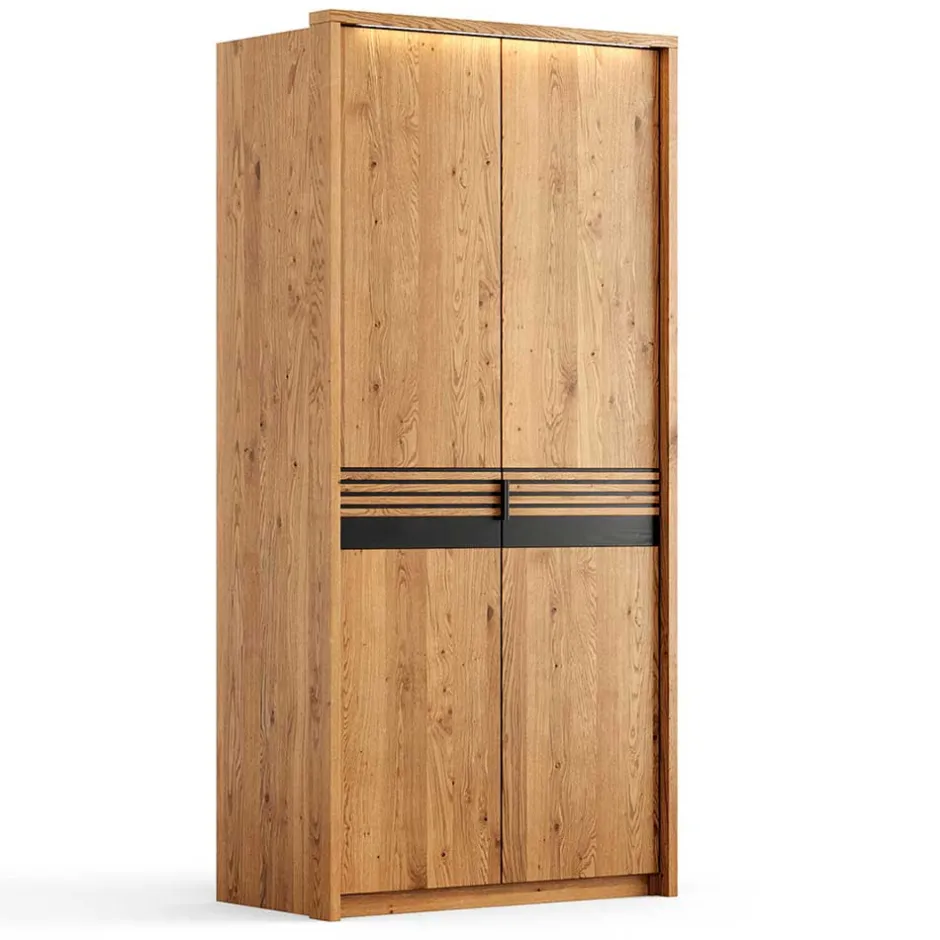 Pharao24 Holzkleiderschrank Bibliana> Massivholzmöbel|Drehtürenschränke