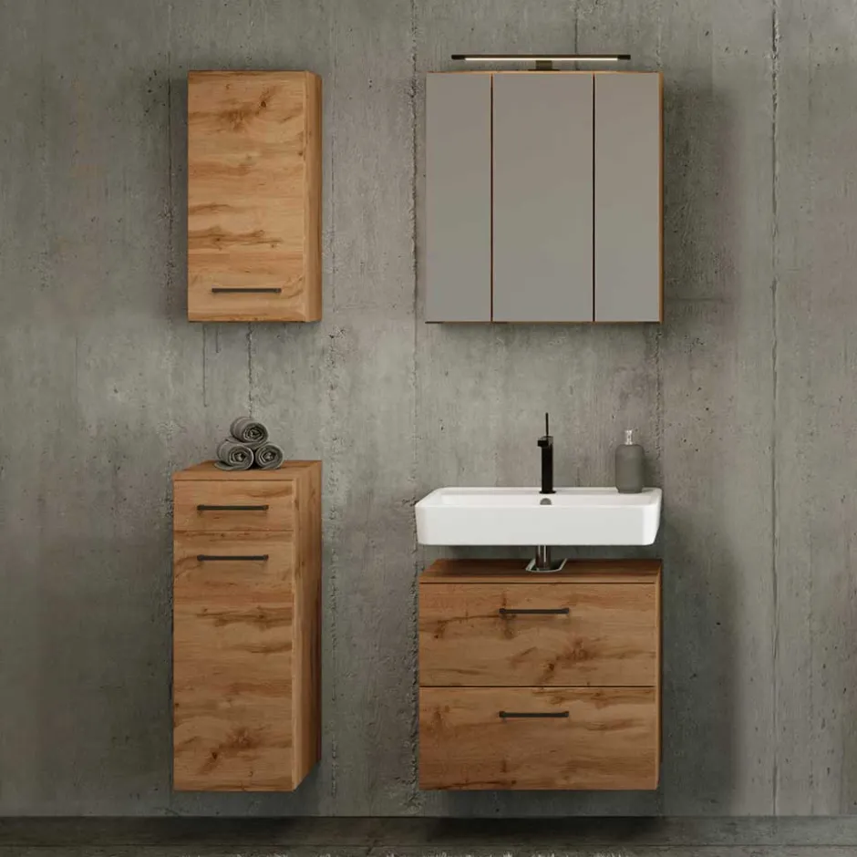 Pharao24 Holzoptik Badmöbel Longos> Badmöbel Sets