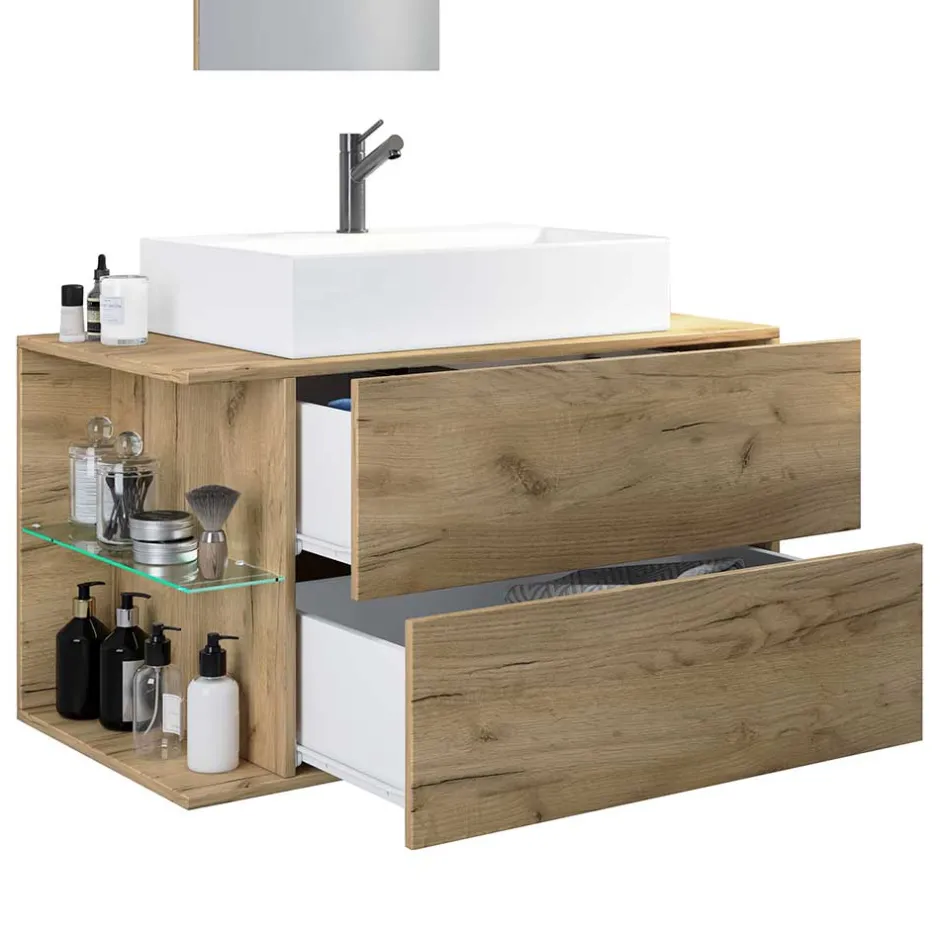 Badmöbel Sets*Pharao24 Holzoptik Badmöbel Viramiru