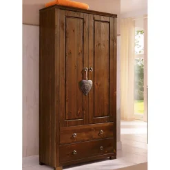 Massivholzmöbel|Wäscheschrank*Pharao24 Holzschrank Maseria