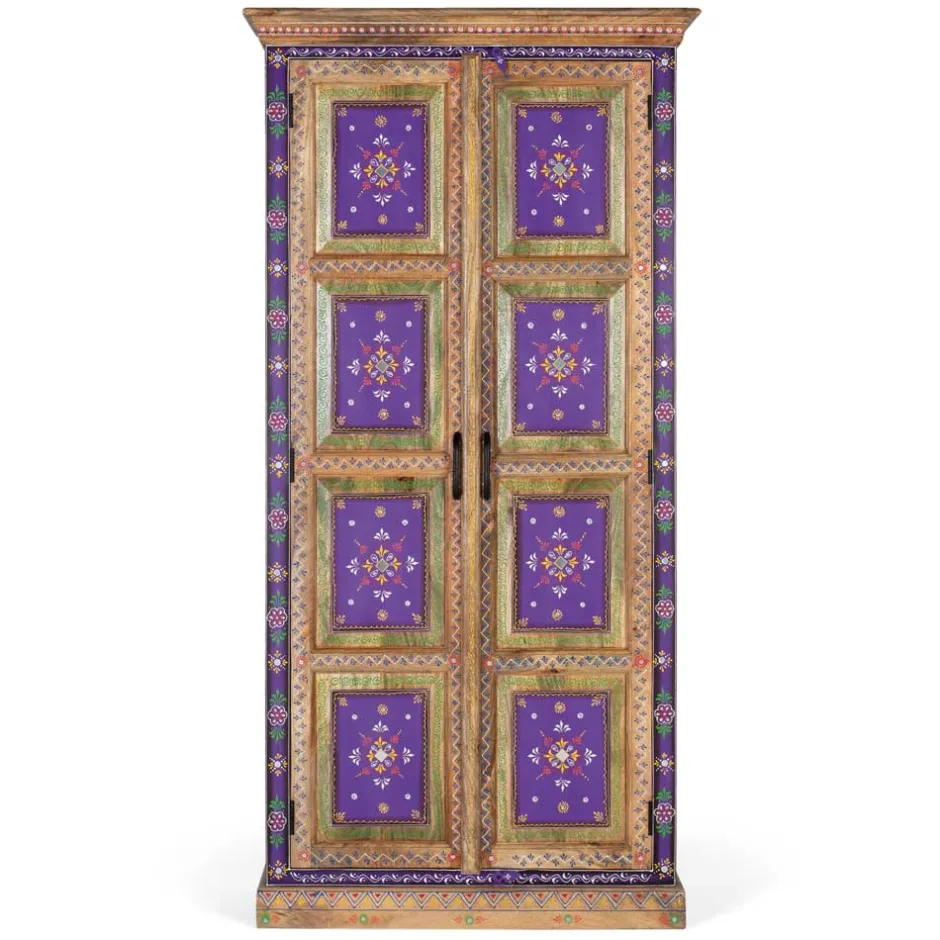 Pharao24 Holzschrank Massiv Trandy> Wohnzimmerschrank|Vitrinenschrank