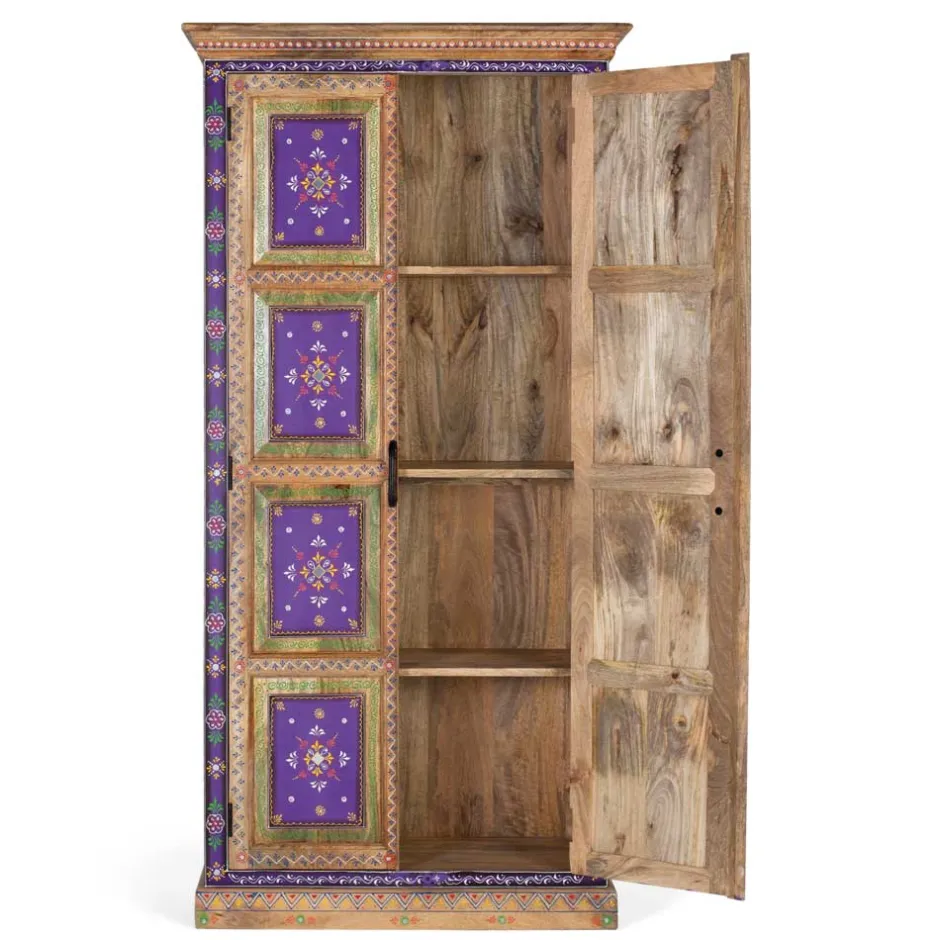 Pharao24 Holzschrank Massiv Trandy> Wohnzimmerschrank|Vitrinenschrank