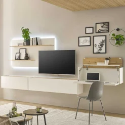 Pharao24 Home Office Wohnzimmerwand Rascian> Moderne Wohnwände|Wohnwand 350 Cm