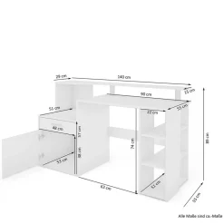 Schreibtische|Computertische*Pharao24 Homeoffice Schreibtisch Sinnabra