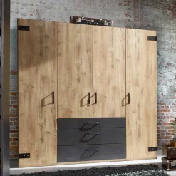 Drehtürenschränke|Kleiderschränke*Pharao24 Industriestil Kleiderschrank Onlina