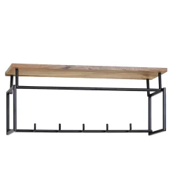 Pharao24 Industriestil Wandgarderobe Liron> Wandgarderoben|Massivholz Garderoben