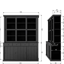 Massivholz Schränke|Anrichten*Pharao24 Küchenbuffet Conory