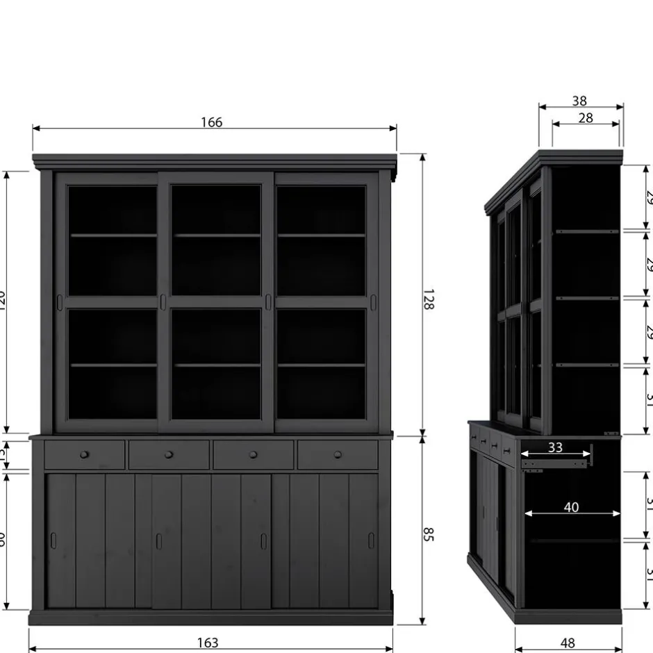 Massivholz Schränke|Anrichten*Pharao24 Küchenbuffet Conory
