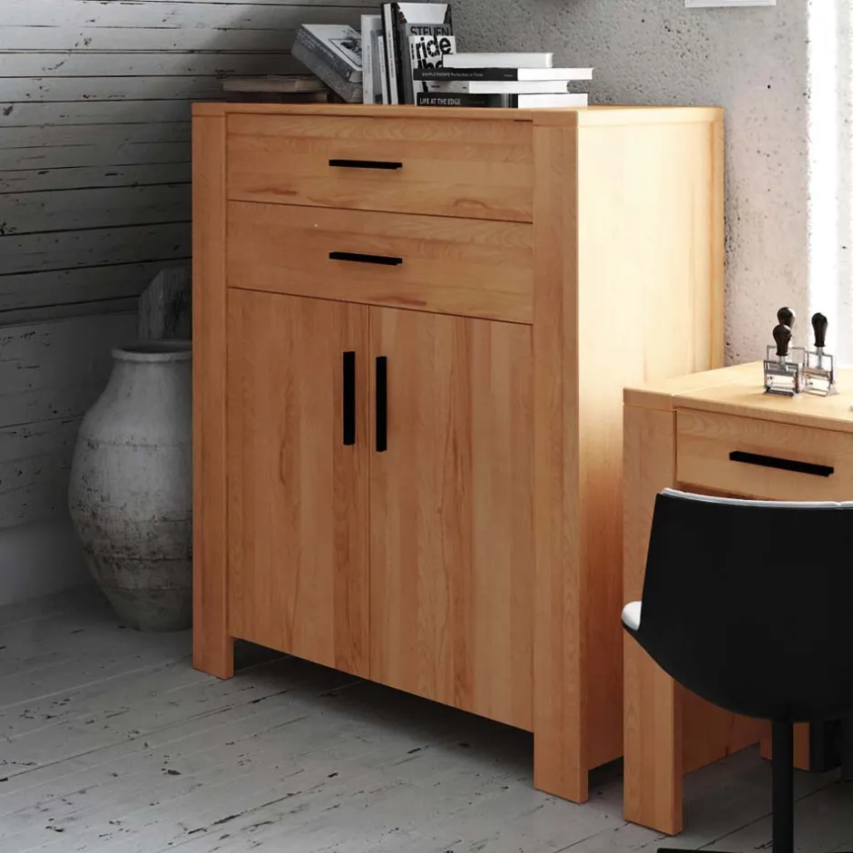Pharao24 Kernbuche Highboard Lasmus> Massivholzmöbel|Küchenkommode