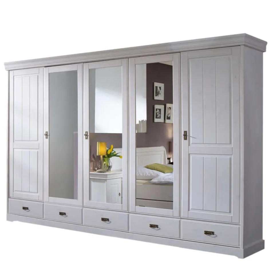 Pharao24 Kiefer Kleiderschrank Pigaro> Massivholz Schränke|Kleiderschränke