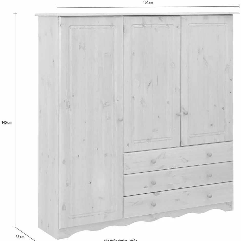 Kleiderschränke|Schlafzimmerschränke*Pharao24 Kiefer Wäscheschrank Vreya