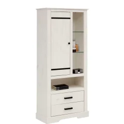 Pharao24 Kiefernschrank Siluzia> Vitrinenschrank