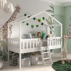 Pharao24 Kinder Hausbett mit Leiter Comi>Kinder Kinderbetten|Kinderhochbetten