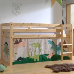 Kinderhochbetten|Kinderbetten*Pharao24 Kinder Hochbett mit Vorhang Sestranco