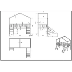 Kinderbetten|Kinderhochbetten*Pharao24 Kinderzimmerbett in Hausform Levirenas