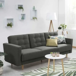 Polstermöbel|3 Sitzer Sofa*Pharao24 Klappcouch Anthrazit Loytima