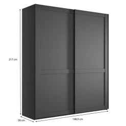 Pharao24 Kleiderschrank 2 Schiebetüren Hierro><noscript><img width=