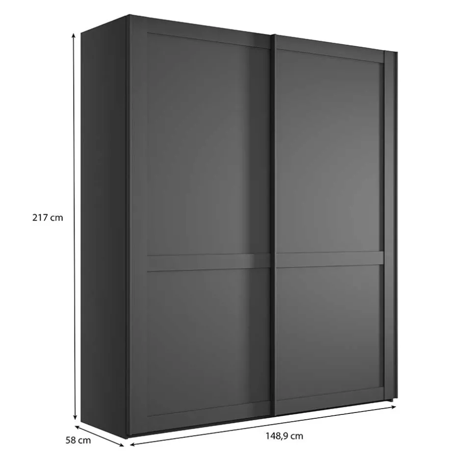 Pharao24 Kleiderschrank 2 Schiebetüren Hierro> Schiebetürenschränke|Kleiderschränke